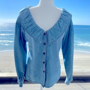 Unique, Vintage Blue Denim Top.